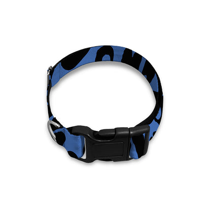 Blue Leopard Print Dog Collar