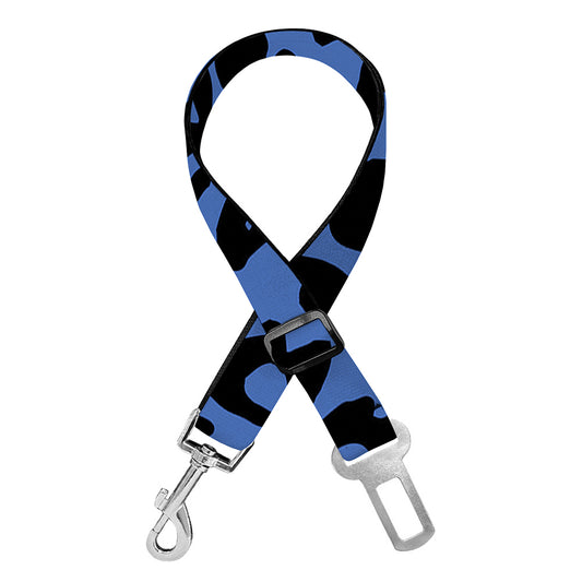 Blue Leopard Print Dog Seat Belt