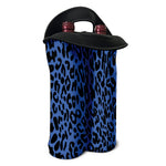 Blue Leopard Print Double Neoprene Wine Tote