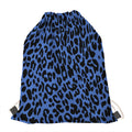 Blue Leopard Print Drawstring Bag
