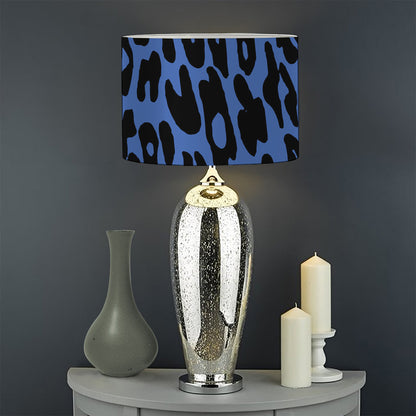 Blue Leopard Print Drum Lamp Shade