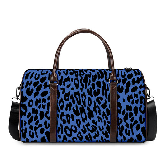 Blue Leopard Print Duffle Bag