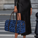 Blue Leopard Print Duffle Bag