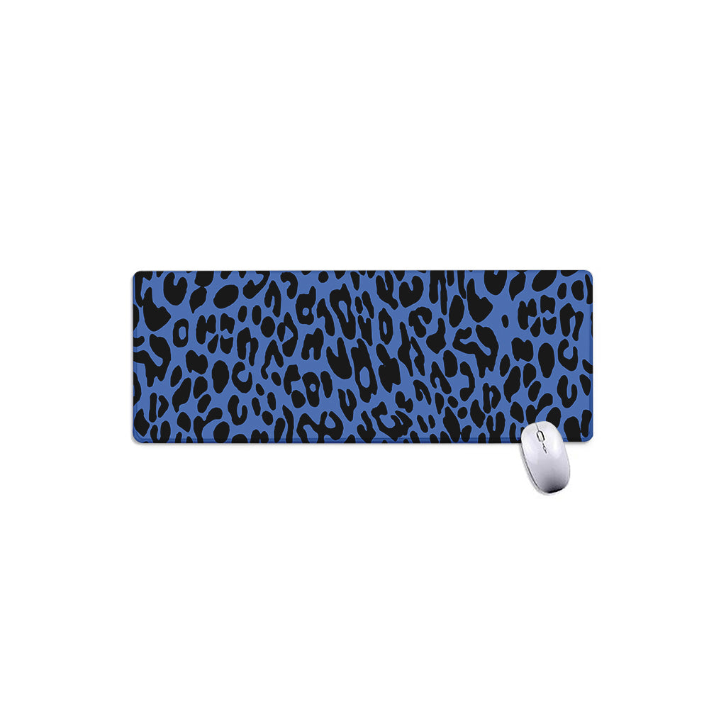 Blue Leopard Print Extended Mouse Pad