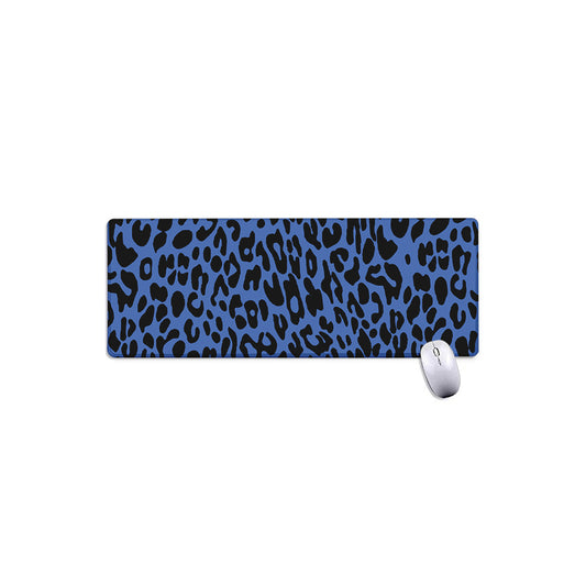 Blue Leopard Print Extended Mouse Pad