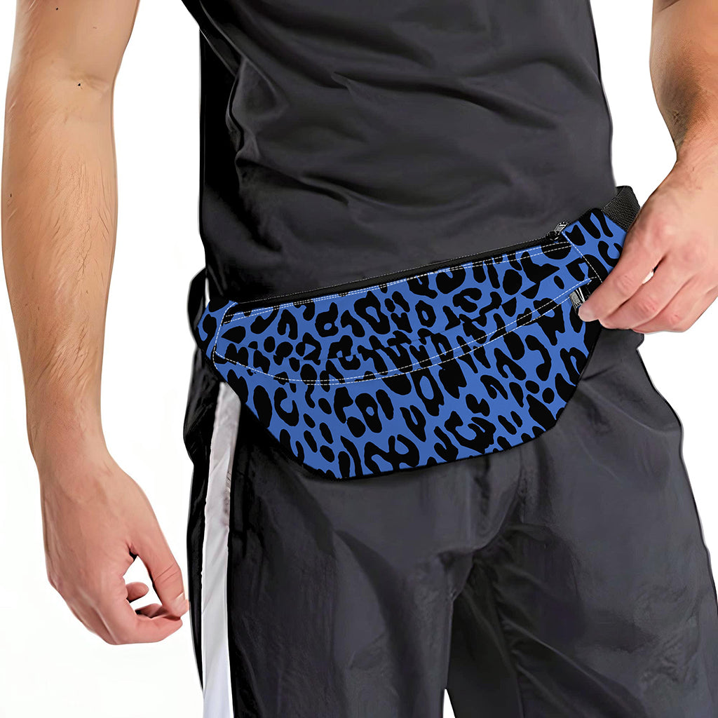 Blue Leopard Print Fanny Pack