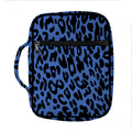 Blue Leopard Print Front Pocket Bible Bag