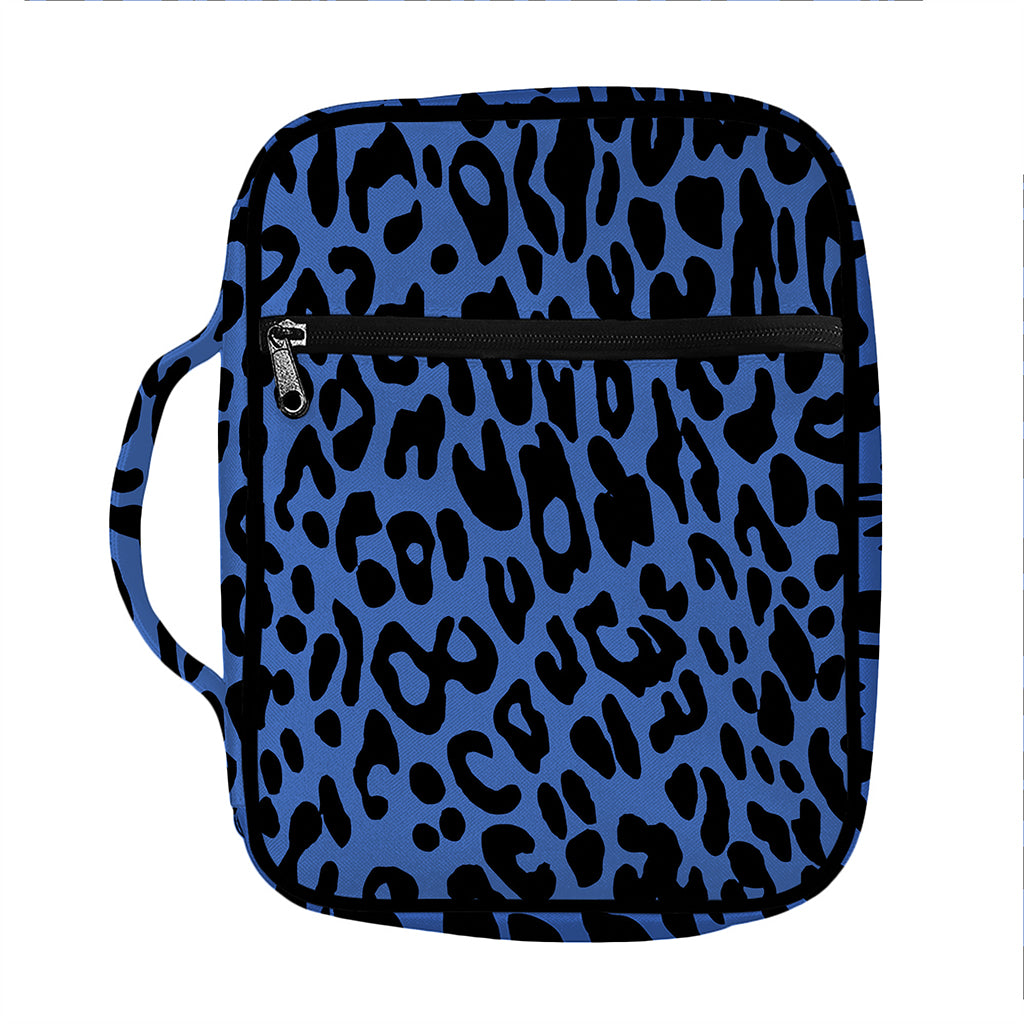 Blue Leopard Print Front Pocket Bible Bag