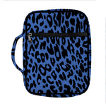 Blue Leopard Print Front Pocket Bible Bag