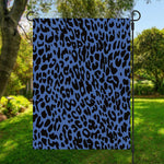 Blue Leopard Print Garden Flag