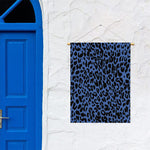 Blue Leopard Print Garden Flag