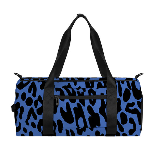 Blue Leopard Print Gym Bag