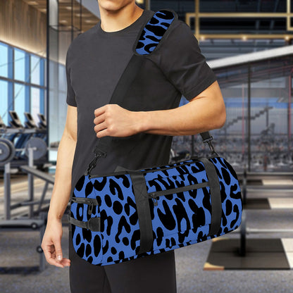 Blue Leopard Print Gym Bag