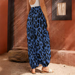 Blue Leopard Print Harem Pants