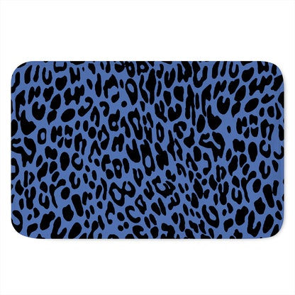 Blue Leopard Print Indoor Door Mat