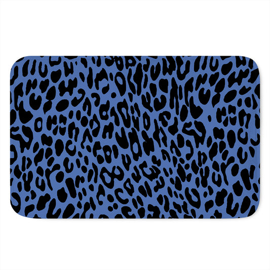 Blue Leopard Print Indoor Door Mat