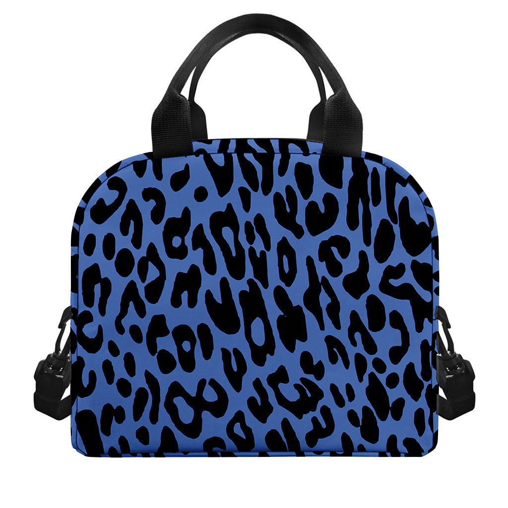 Blue Leopard Print Insulated Lunch Bag