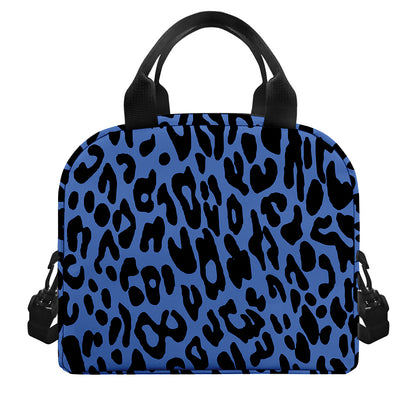 Blue Leopard Print Insulated Lunch Bag