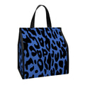 Blue Leopard Print Insulated Lunch Tote