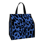 Blue Leopard Print Insulated Lunch Tote