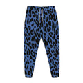 Blue Leopard Print Jogger Pants