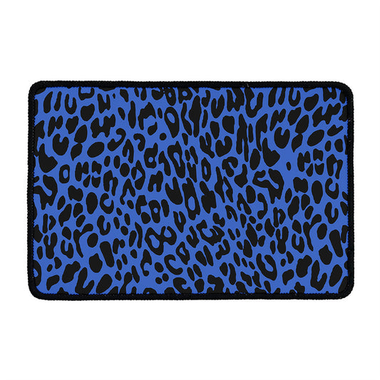 Blue Leopard Print Kitchen Mat