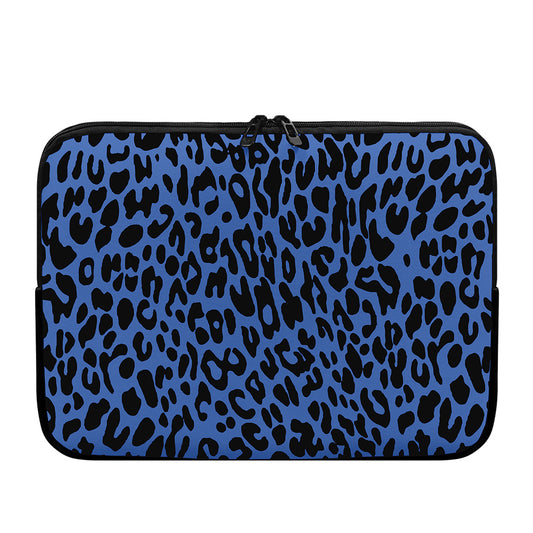 Blue Leopard Print Laptop Sleeve