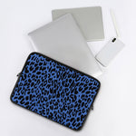 Blue Leopard Print Laptop Sleeve
