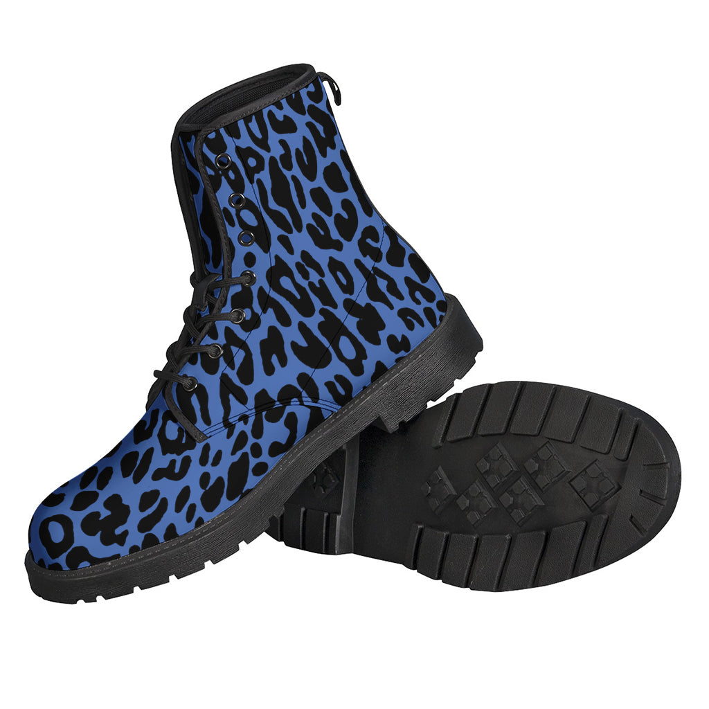 Blue Leopard Print Backpack