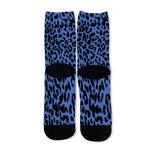 Blue Leopard Print Long Socks