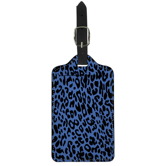 Blue Leopard Print Luggage Tag