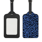 Blue Leopard Print Luggage Tag