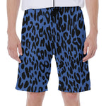 Blue Leopard Print Men's Beach Shorts