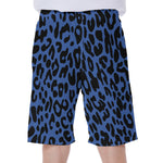 Blue Leopard Print Men's Beach Shorts