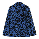 Blue Leopard Print Men's Blazer