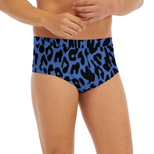 Blue Leopard Print Men's Briefs