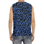Blue Leopard Print Men's Fitness Tank Top