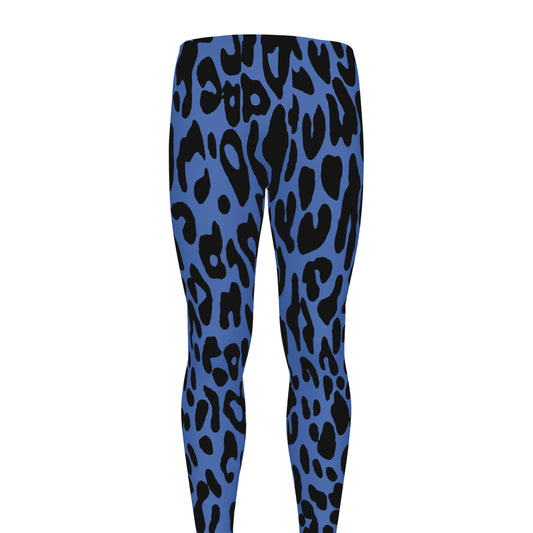 Blue Leopard Print Men's leggings