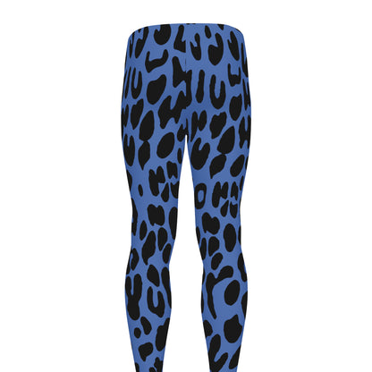 Blue Leopard Print Men's leggings