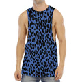 Blue Leopard Print Men's Muscle Tank Top