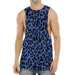 Blue Leopard Print Men's Muscle Tank Top
