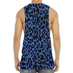 Blue Leopard Print Men's Muscle Tank Top
