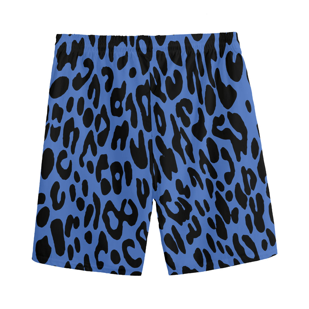 Blue Leopard Print Men's Sports Shorts