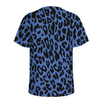 Blue Leopard Print Men's Sports T-Shirt
