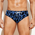 Blue Leopard Print Men's Swim Briefs