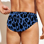Blue Leopard Print Men's Swim Briefs