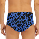 Blue Leopard Print Men's Triangle Swim Briefs