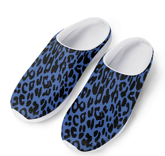 Blue Leopard Print Mesh Casual Shoes