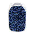 Blue Leopard Print Mesh Laundry Hamper