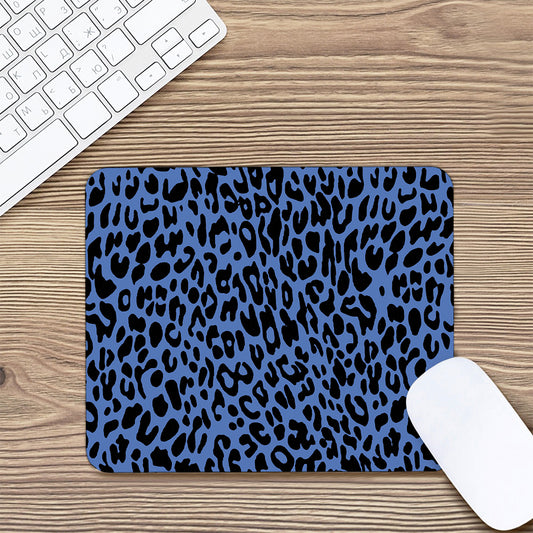 Blue Leopard Print Mouse Pad